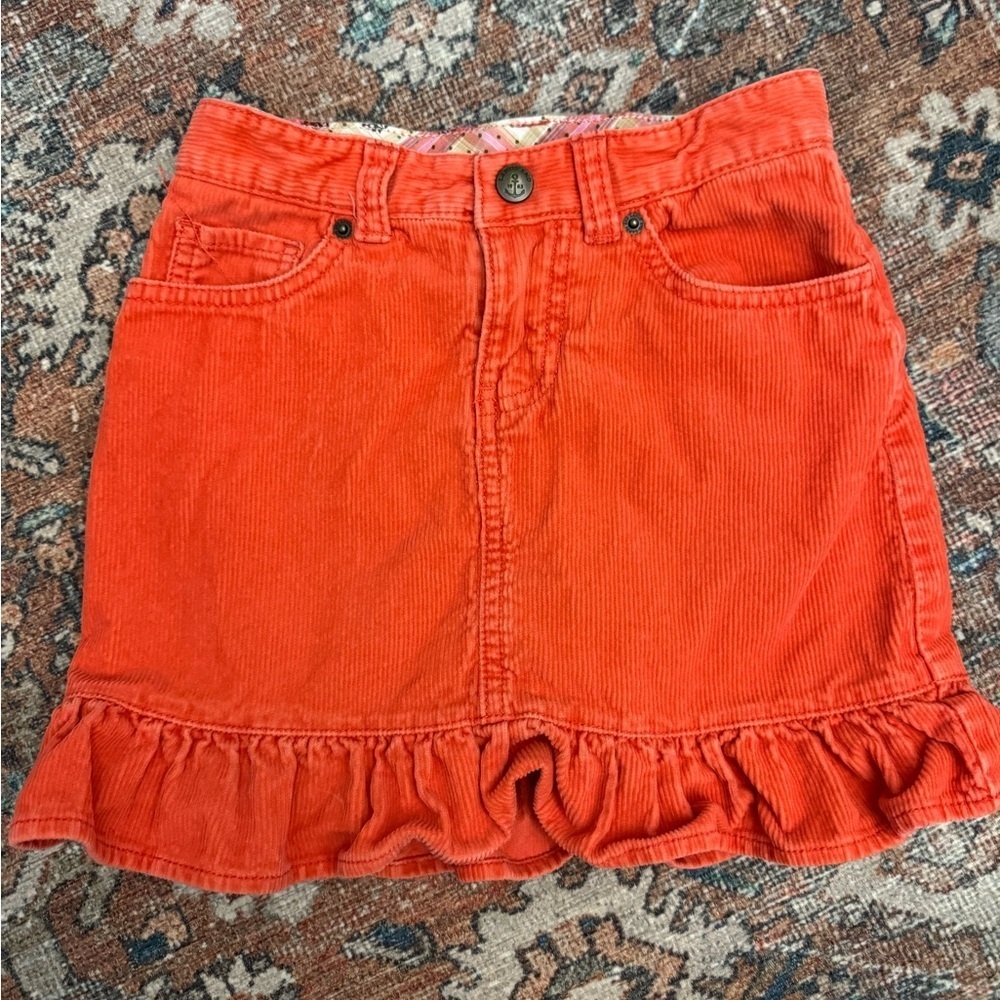 Lands' End Kids Size 6 orange corduroy Skort